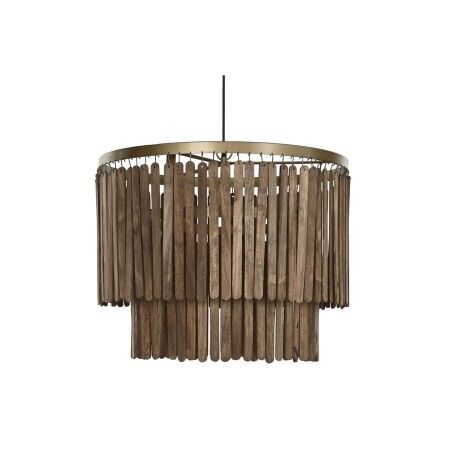 Lampadario Home ESPRIT Marrone Dorato Legno Metallo Legno di mango 50 W 60 x 60 x 48 cm
