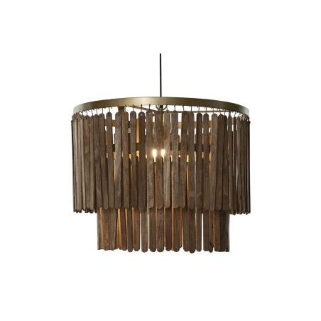 Lampadario Home ESPRIT Marrone Dorato Legno Metallo Legno di mango 50 W 60 x 60 x 48 cm