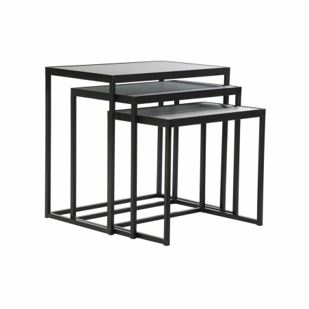 Set di 3 Tavolini DKD Home Decor Nero 58 x 36,5 x 53,5 cm