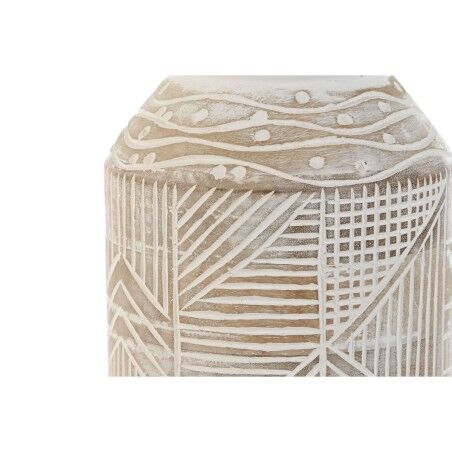 Vaso Home ESPRIT Bianco Naturale Legno di mango Coloniale 15 x 15 x 38 cm