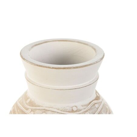 Vaso Home ESPRIT Bianco Naturale Legno di mango Coloniale 15 x 15 x 38 cm