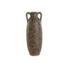 Vaso Home ESPRIT Marrone Verde Gres Foglia della pianta 13 x 13 x 35 cm