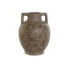 Vaso Home ESPRIT Marrone Verde Gres Foglia della pianta 17 x 17 x 22 cm