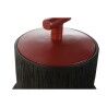 Vaso Home ESPRIT Nero Rosso Resina Orientale 22 x 22 x 25 cm