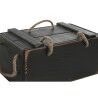Scatole per conservare Home ESPRIT Nero Legno di abete 38 x 24 x 20 cm 3 Pezzi