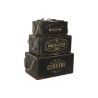 Scatole per conservare Home ESPRIT Nero Legno di abete 38 x 24 x 20 cm 3 Pezzi