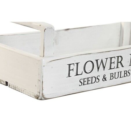 Scatole per conservare Home ESPRIT Bianco Legno di abete 39 x 19 x 12 cm 3 Pezzi