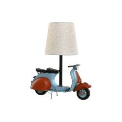 Lampada da tavolo Home ESPRIT Azzurro Arancio Lino Metallo 31 x 15 x 34 cm
