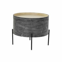 Tavolino Aggiuntivo DKD Home Decor Nero Argentato 45 x 45 x 39 cm
