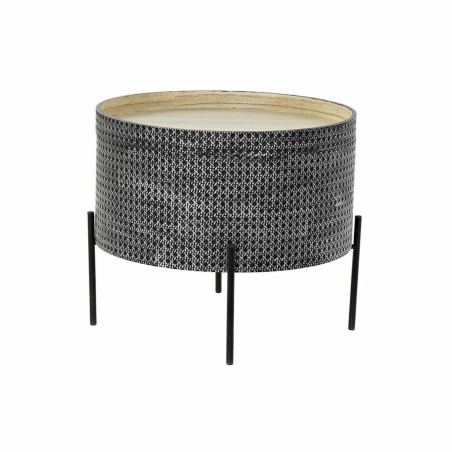 Tavolino Aggiuntivo DKD Home Decor Nero Argentato 45 x 45 x 39 cm