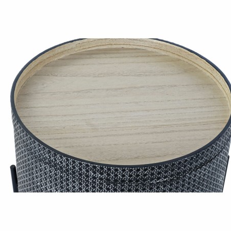 Tavolino Aggiuntivo DKD Home Decor Nero Argentato 45 x 45 x 39 cm