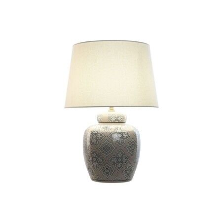 Lampada da tavolo Home ESPRIT Bianco Beige Ceramica 50 W 220 V 43,5 x 43,5 x 61 cm
