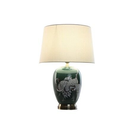 Lampada da tavolo Home ESPRIT Bianco Verde Turchese Dorato Ceramica 50 W 220 V 40 x 40 x 59 cm