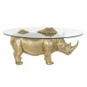 Tavolo aggiuntivo DKD Home Decor Trasparente Dorato Resina Cristallo 100 x 60,5 x 46 cm