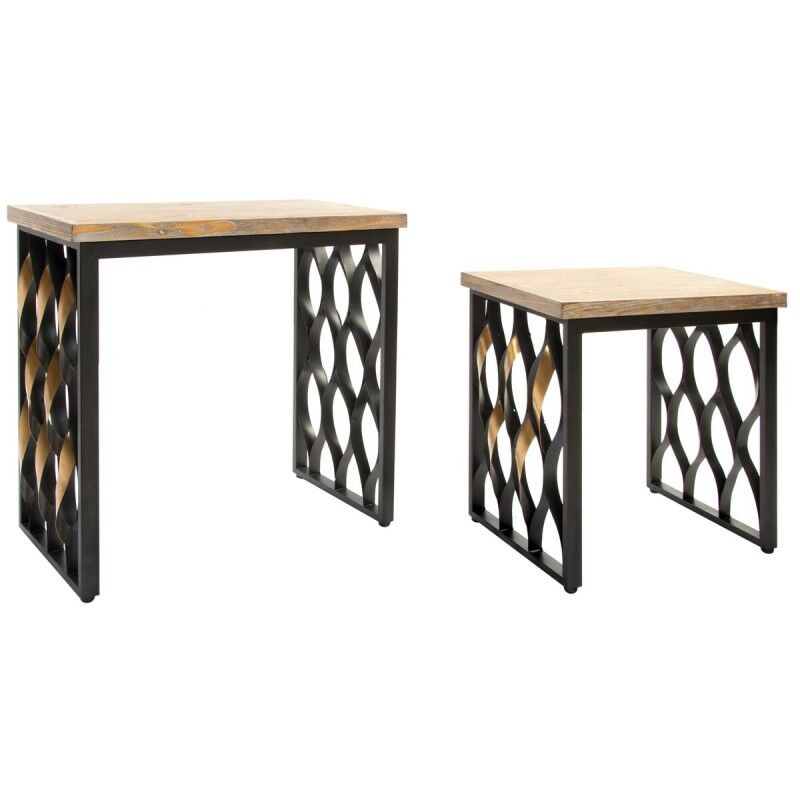 Set di 2 tavoli Home ESPRIT Legno Metallo 64 x 34 x 65 cm Set di 2 tavoli Home ESPRIT Legno Metallo 64 x 34 x 65 cm