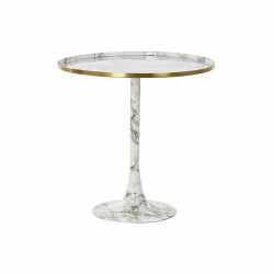 Tavolino Aggiuntivo DKD Home Decor Bianco Dorato 51 x 51 x 51 cm