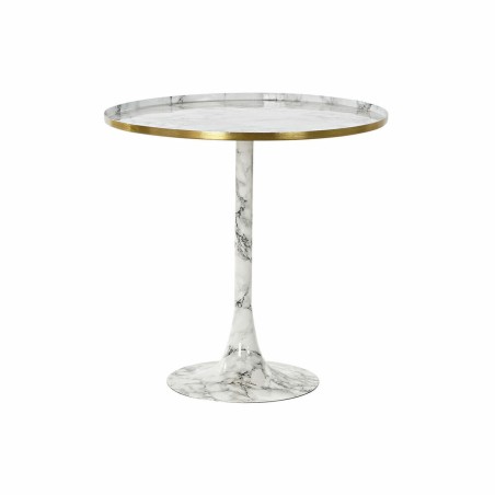 Tavolino Aggiuntivo DKD Home Decor Bianco Dorato 51 x 51 x 51 cm