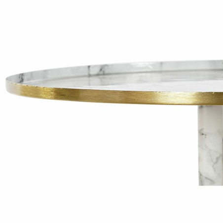 Tavolino Aggiuntivo DKD Home Decor Bianco Dorato 51 x 51 x 51 cm