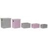 Cestino Multiuso DKD Home Decor Rosa Argentato polipropilene 44 x 36 x 50 cm 4 Kg 5 Pezzi