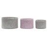 Cestino Multiuso DKD Home Decor Grigio Rosa polipropilene 27 x 27 x 17 cm 4 Kg 3 Pezzi (3 Unità)