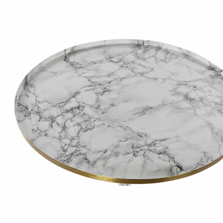 Tavolino Aggiuntivo DKD Home Decor Bianco Dorato 51 x 51 x 51 cm