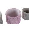 Cestino Multiuso DKD Home Decor Grigio Rosa polipropilene 27 x 27 x 17 cm 4 Kg 3 Pezzi (3 Unità)