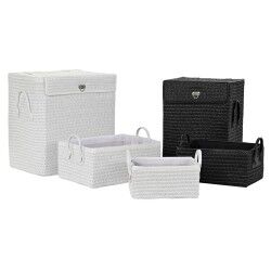 Cestino Multiuso DKD Home Decor Bianco Nero polipropilene 45 x 34 x 49 cm 4 Kg