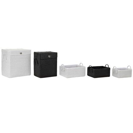 Cestino Multiuso DKD Home Decor Bianco Nero polipropilene 45 x 34 x 49 cm 4 Kg