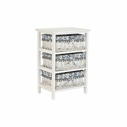 Cassettiera DKD Home Decor Azzurro Bianco vimini Legno di paulownia 40 x 29 x 59 cm
