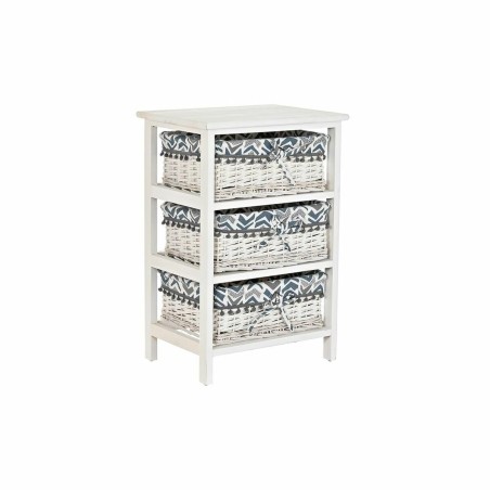 Cassettiera DKD Home Decor Azzurro Bianco vimini Legno di paulownia 40 x 29 x 59 cm