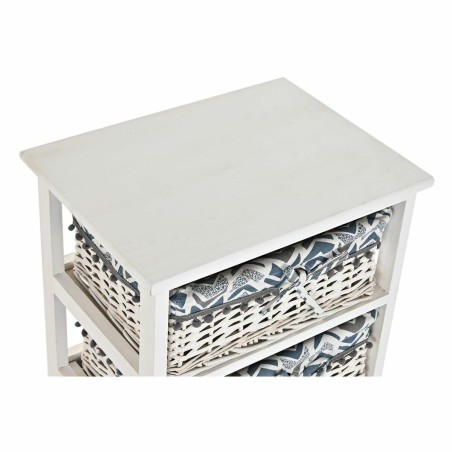Cassettiera DKD Home Decor Azzurro Bianco vimini Legno di paulownia 40 x 29 x 59 cm