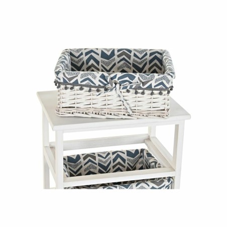 Cassettiera DKD Home Decor Azzurro Bianco vimini Legno di paulownia 40 x 29 x 59 cm