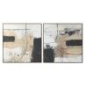 Quadro Home ESPRIT Nero Dorato Astratto Città 100 x 4 x 100 cm (2 Unità)