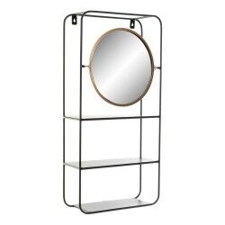 Scaffale da Bagno DKD Home Decor Cristallo Nero Metallo (32 x 12 x 65 cm)