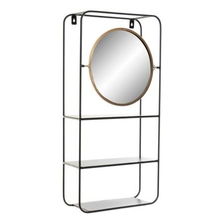 Scaffale da Bagno DKD Home Decor Cristallo Nero Metallo (32 x 12 x 65 cm)