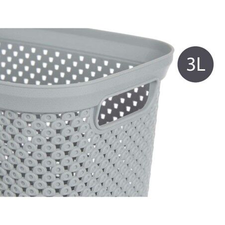 Cesto Kipit Grigio Plastica 3 L 16,5 x 12,5 x 23 cm