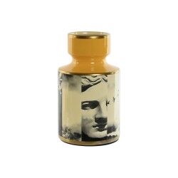 Vaso Home ESPRIT Giallo Nero Dorato Porcellana 14 x 14 x 24,5 cm