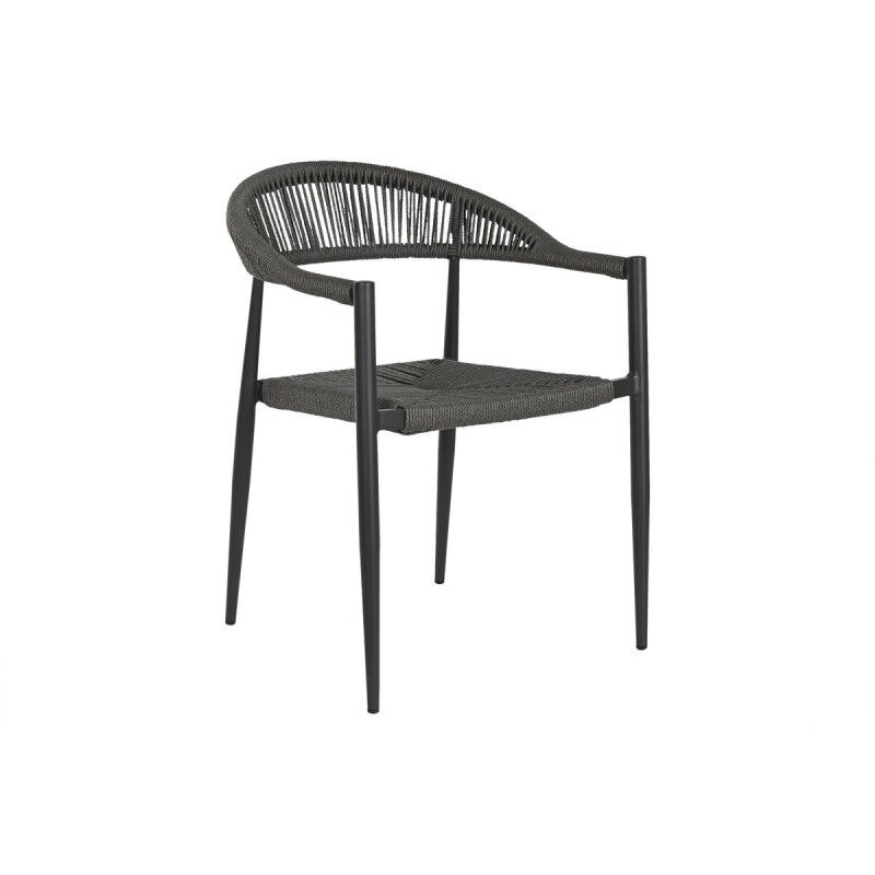 Sedia da giardino Home ESPRIT Nero Grigio scuro Alluminio Rattan 56 x 60 x 78 cm Sedia da giardino Home ESPRIT Nero Grigio scuro Alluminio Rattan 56 x 60 x 78 cm