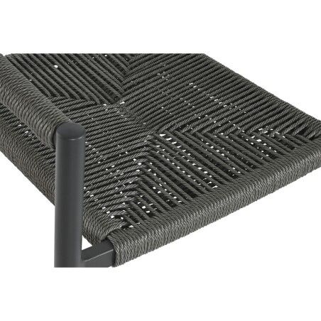 Sedia da giardino Home ESPRIT Nero Grigio scuro Alluminio Rattan 56 x 60 x 78 cm