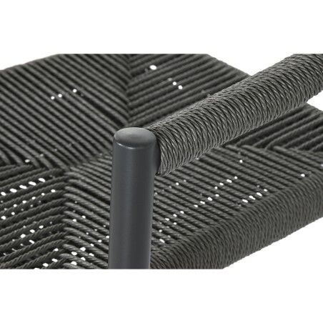 Sedia da giardino Home ESPRIT Nero Grigio scuro Alluminio Rattan 56 x 60 x 78 cm