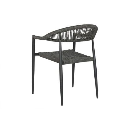 Sedia da giardino Home ESPRIT Nero Grigio scuro Alluminio Rattan 56 x 60 x 78 cm