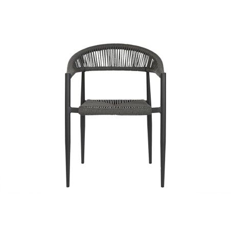 Sedia da giardino Home ESPRIT Nero Grigio scuro Alluminio Rattan 56 x 60 x 78 cm