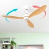 Ventilatore da Soffitto con Luce LED e 3 Pale ABS Wuled InnovaGoods Legno 36 W 52" Ø132 cm