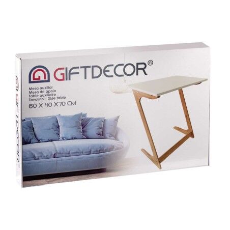 Tavolo aggiuntivo Kinvara WD2021329426 Bianco Marrone Naturale 40 x 68,5 x 60 cm