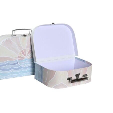 Set di Scatole Decorative DKD Home Decor Multicolore Metallo Cartone 28 x 9,5 x 20 cm (2 Unità)