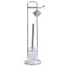 Porta Carta Igienica con Supporto per Scopino Berilo W2930A Bianco Argentato Metallo 16,5 x 59 x 16,5 cm (6 Unità)