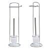 Porta Carta Igienica con Supporto per Scopino Berilo W2930A Bianco Argentato Metallo 16,5 x 59 x 16,5 cm (6 Unità)