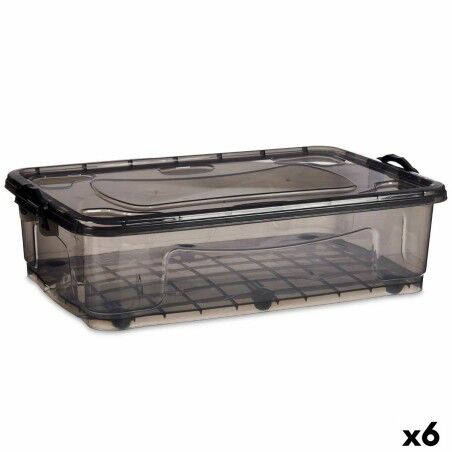 Scatola con Ruote per Organizzare Kipit TP484-2 Antracite Plastica 40 L (6 Unità)