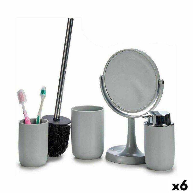 Set da Bagno Berilo CN-B6369-G Grigio polipropilene 4 Pezzi (6 Unità) Set da Bagno Berilo CN-B6369-G Grigio polipropilene 4 Pezzi (6 Unità)