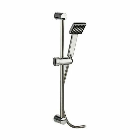 Un doccino con tubo per dirigere il getto Berilo 9721159BC Argentato Acciaio Plastica Quadrato 18 x 8 x 72,5 cm 3 Pezzi (6 Unità